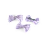 Girl's Elegant Rhinestone Crystal Accent Bow Hair Clip