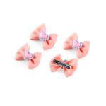 Girls Heart Accent Bow Hair Clip