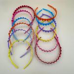 Scallop Edge Plastic Hairbands Wavy Design set of 12pcs