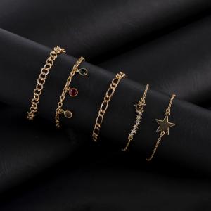 Artificial Slim Oval Link Chain Bracelet Set