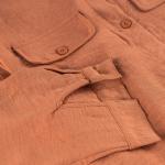 Luxe Texture Button-Front Shirt with Dual Flap Pockets & Classic Collar
