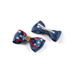 Girl's Heart Print Bow Hair Clip wit Rhinestones