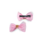 Girl's Rhinestone Glitter Accent Hair Bow Clip with Sparkle Details