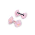 Girl's Bow Hair Clip with Glitter & Pearls