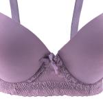 Smooth Molded Cups with Lace Center Bow, Stretchy Ruched Underband, and Adjustable Straps