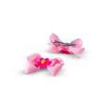 Girl's Adorable Grosgrain Bow Hair Clip with Daisy Flower Embelishments