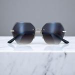 Women's Luxury Rimless Geometric Gradient Sunglasses