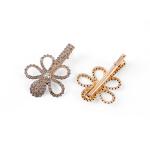 Floral Rhinestone Hair Clip Set