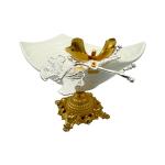 Elegant Butterfly Ceramic Fruit & Dessert Tray on Ornate Base