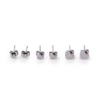 Artificial Minimalist Heart Stud Earring Set