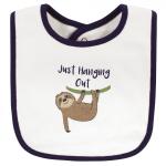 Baby Unisex Baby Cotton Bib and Sock Set, Sloth