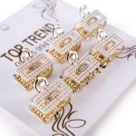 Mini Pearl-Embellished Rectangle Hair Claw Clip Set