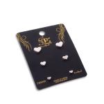 Artificial Minimalist Heart Stud Earring Set