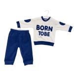 Baby Two-Piece Outfit Set – “Born To Be Cute” Shirt & Pants