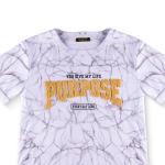 Marble Fade Graphic Tee – Purpose Patchwork in Fuzzy Chenille with Scripted Faith Text
