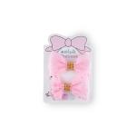 Girl's Rhinestone Glitter Accent Hair Bow Clip with Sparkle Details