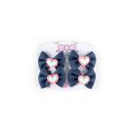 Girls Heart Accent Bow Hair Clip