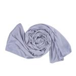 Chiffon and Cotton Scarf with Fine Stitch Edges - Light Grey