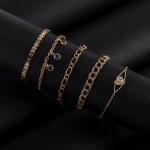 Artificial Geometric Box Link Chain Bracelet Set