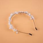 Graceful Pearl & Crystal Leaf HeadBand