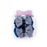 Girl's Gingham-Patterned Checkered Bow Hair Clip