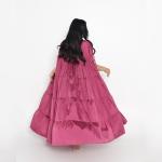 Ruffled Satin Tiered Kaftan