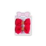 Girl's Glamorous Rhinestone Bow Hiar Clip Set