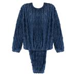 Zigzag Textured Furry Winter Pajama Set