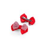 Girl's Gingham-Patterned Checkered Bow Hair Clip