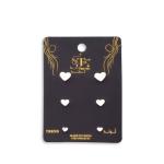 Artificial Minimalist Heart Stud Earring Set