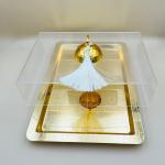 Rectangular Golden Acrylic Dessert Plate