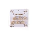 Mini Pearl-Embellished Rectangle Hair Claw Clip Set