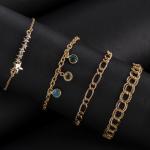 Artificial Textured Double Loop Chain Bracelet Set