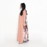 Reception gown with Max Mara denim print on the front and colored silk on the back